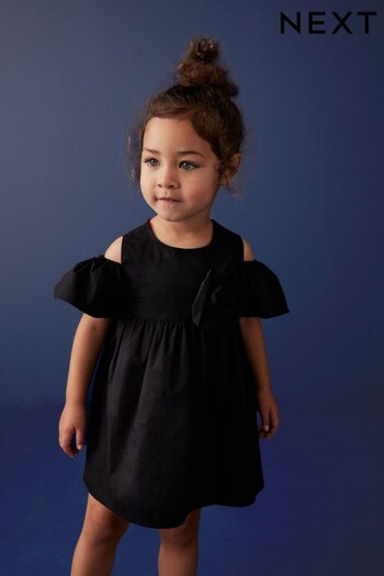 Black Corsage Cold-Shoulder Dress (3mths-8yrs) (382838) | £16 - £22