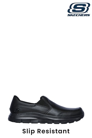 Skechers Black Flex Advantage Bronwood Slip Resistant Wide Fit Mens Shoes (383535) | £77 - £82