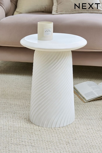 White Swirl Resin Side Table (383550) | £115