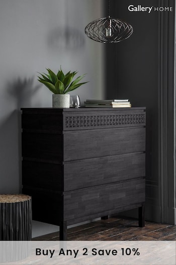 Gallery Home Black Boho Boutique 4 Drawer Chest (383775) | £845