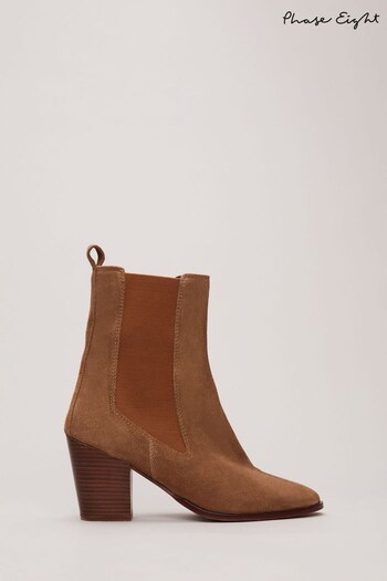 Phase Eight Suede Cowboy Brown Boots (383785) | £149