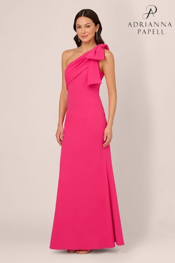 Adrianna Papell Pink Stretch Crepe Long Dress (383811) | £199