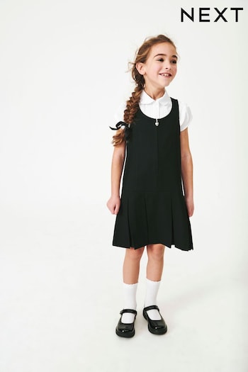 Black Regular Fit Zip Front School Pinafore (3-14yrs) (384149) | £8 - £11