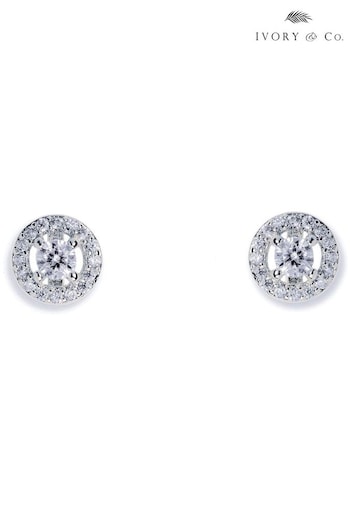 Ivory & Co Silver Balmoral Crystal Dainty Earrings (384333) | £25