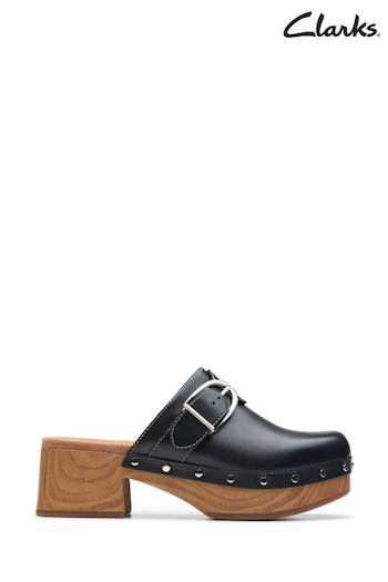 Clarks Black Leather Sivanne Sun Sandals (384493) | £90