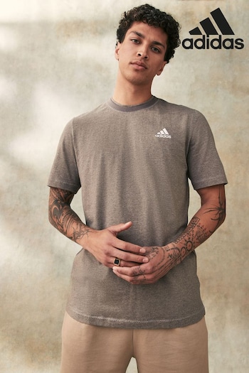 adidas Dress Brown 100% Cotton Essentials Melange T-Shirt (384724) | £23