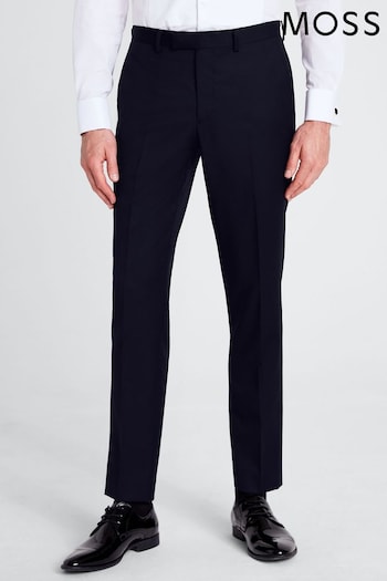 MOSS Navy Blue Tailored Fit Navy Blue Twill Trousers (384800) | £110