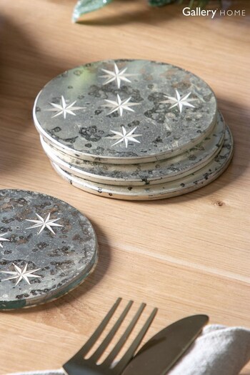 Gallery Home Set of 4 Mirrored Glass Stellar Coasters (384924) | £20