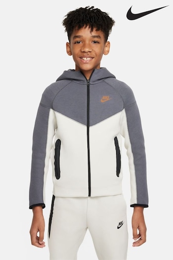 Nike Women Black/White Tech Fleece Zip Through Hoodie (385161) | £80