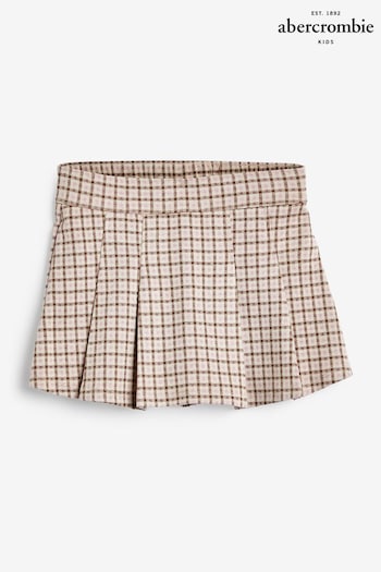 Abercrombie & Fitch Plaid Micro Mini Brown Skirt (385507) | £29