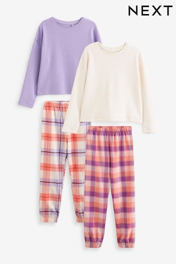 Purple/Orange Woven Check Pyjamas 2 Packs (3-16yrs) (385832) | £26 - £33