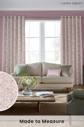 Laura Ashley Peony Pink Rowena Made to Measure Curtains (385911) | £100
