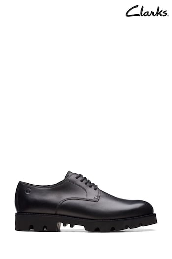 Clarks Black Leather Badell Walk Shoes Heavy (385917) | £90
