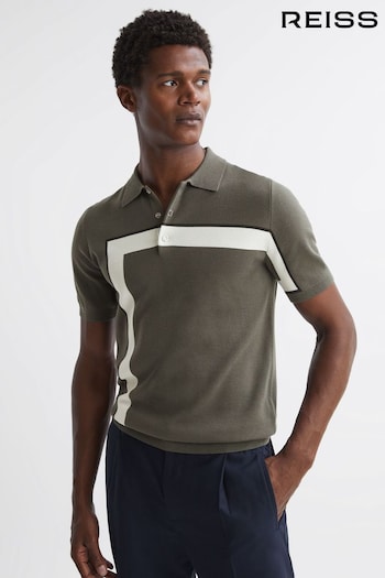 Reiss Sage Bello Striped Polo T-Shirt (386915) | £98