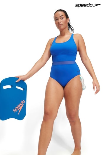 Speedo Womens Blue Shaping LuniaGlow 1 Piece Swimsuit (387274) | £55