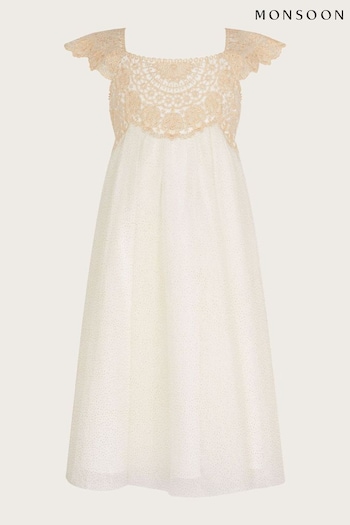 Monsoon Gold Estella Embroidered Dress (387320) | £50 - £56