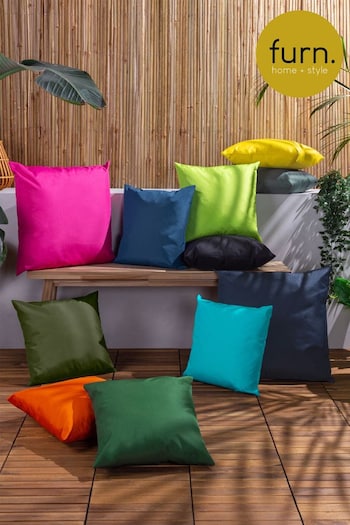 furn. Green Plain Large UV  Water Resistant Cushion (387382) | £22