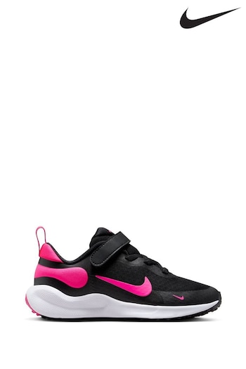 Nike Black/Pink Revolution 7 Junior Trainers (388660) | £38
