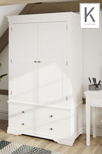K Interiors White Colton 2 Door 4 Drawer Wardrobe (388680) | £795