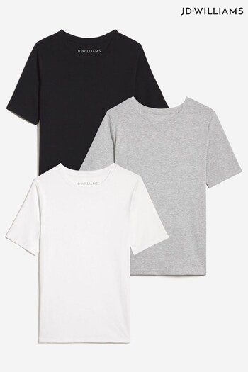 JD Williams Grey Marl Short Sleeve T-Shirt 3 Pack (388726) | £22