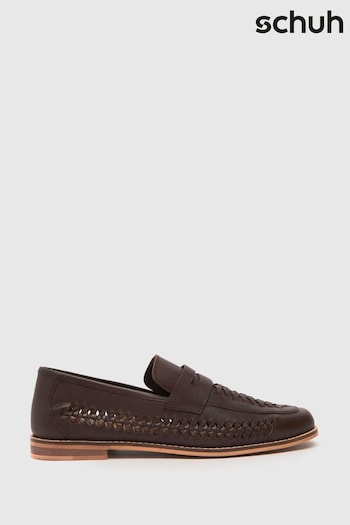 Schuh Rohan Woven Brown Loafers (388920) | £65