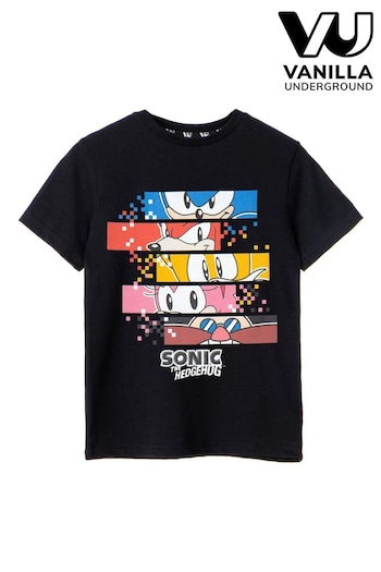 Vanilla Underground Black Sonic Kids Licensed T-Shirt (389092) | £14