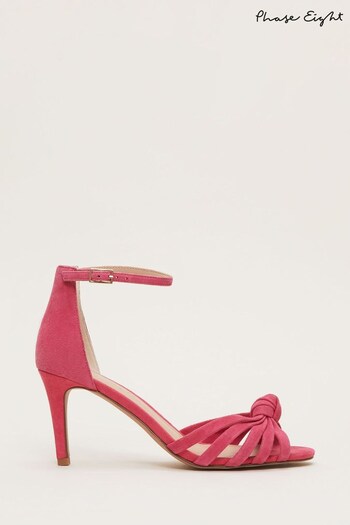 Phase Eight Pink Suede Knot Front Sandals (389240) | £99
