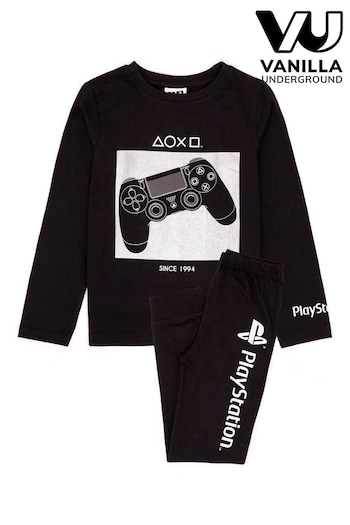Vanilla Underground Black Playstation Boys Licensed Long Leg Pyjamas Set (389242) | £17