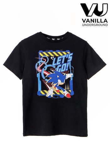 Vanilla Underground Black Sonic Boys Licensed T-Shirt (389246) | £14