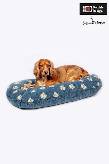 Danish Designs Blue Fleece Harbour Paw Quilted Mattress Dog Bed (389293) | £20 - £42