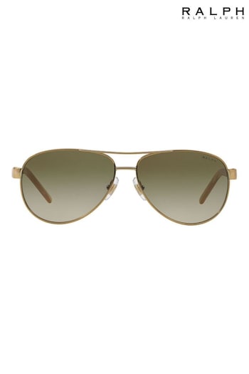 Ralph By Ralph Lauren Gold rectangle-frame Sunglasses (389415) | £96