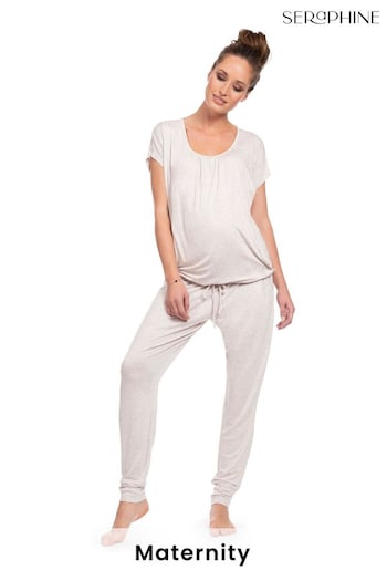 Seraphine Maternity & Nursing Ultra-Soft White Loungewear Set (389450) | £55