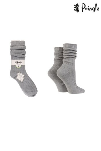 Pringle Grey Slouch Socks (389725) | £14