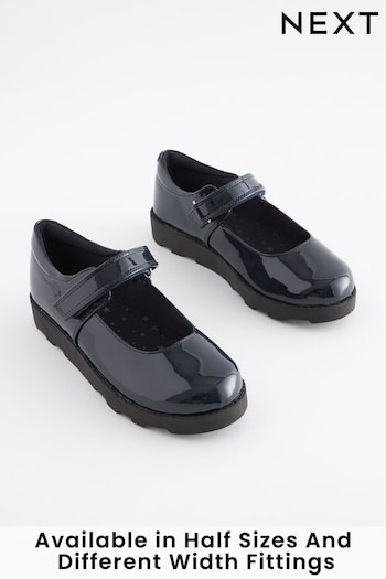 Navy Patent Junior School Mary Jane Shoes (389898) | £17 - £23