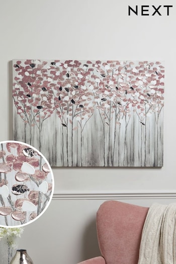 Pink Birch Trees Large Canvas Wall Art (389987) | £55
