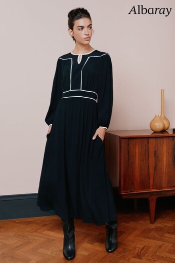 Albaray Piped Detail Black Dress (390156) | £95