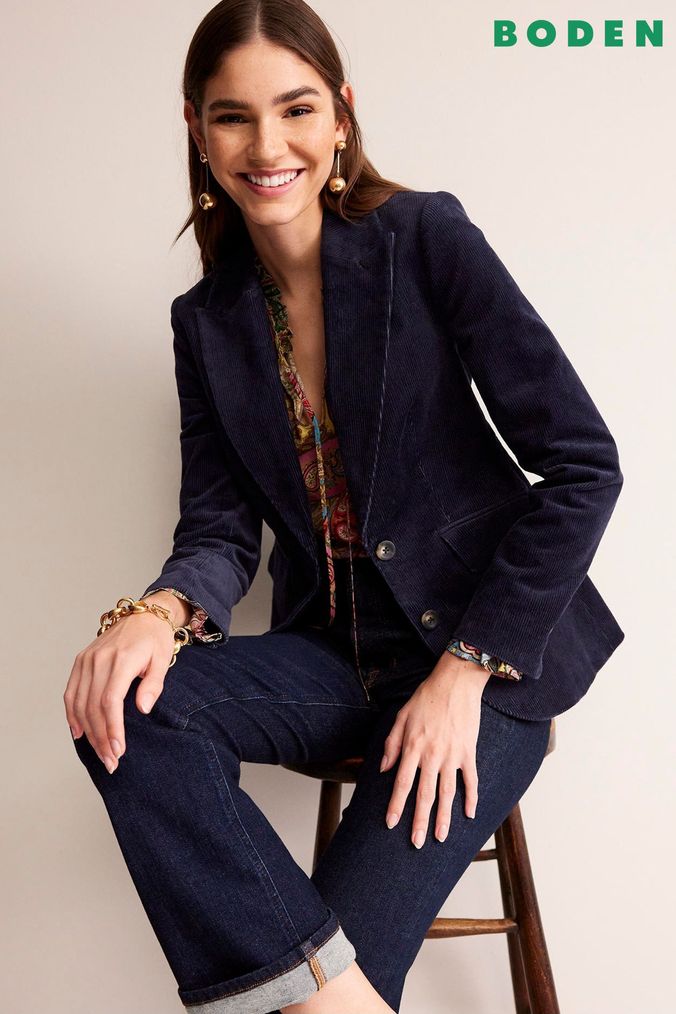 Cotton blazer womens uk sales