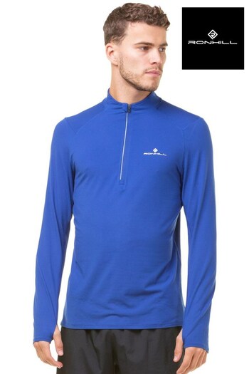 Ronhill Mens Blue Core Thermal 1/2 Zip Running T-Shirt (391133) | £55