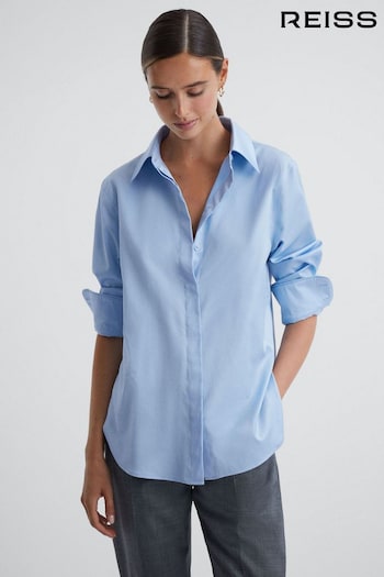 Reiss Blue Lia Premium Cotton Shirt (391154) | £158