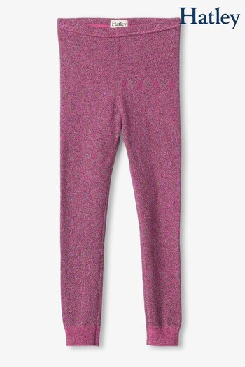 Hatley Pink Glitter Knit Leggings (391504) | £22