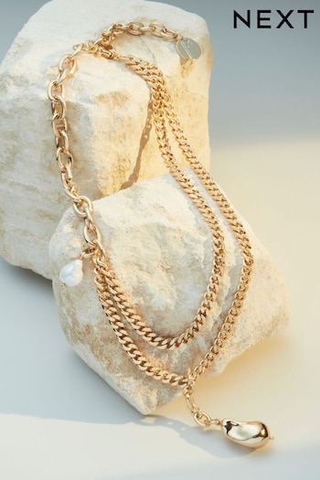 10 Carat Gold Plated N. Premium Necklace Made with Recycled Brass (391631) | £55