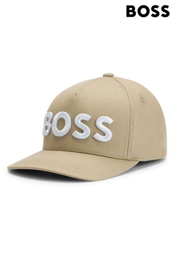 BOSS Beige Embroidered Logo Beige Cap In Cotton Twill (391770) | £52