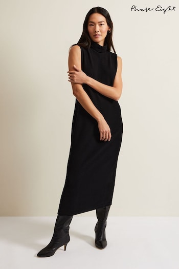Phase Eight Jessica Jersey Bodycon Midi Black Dress (392111) | £95