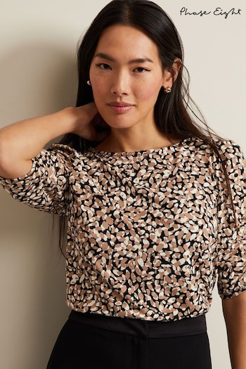 Phase Eight Natural Multi Brooke Print Top (392174) | £49