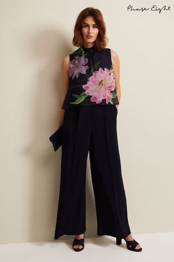 Phase Eight Black Floral Agnes Overlay Jumpsuit (392245) | £159