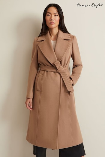 Phase Eight Natural Livvy Wool Camel Trench Coat (392272) | £269