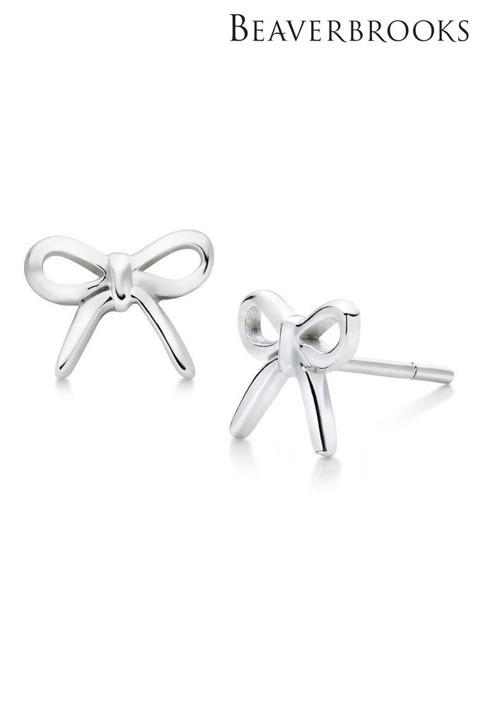 Beaverbrooks Children's Mini B Silver Bow Earrings (392276) | £19