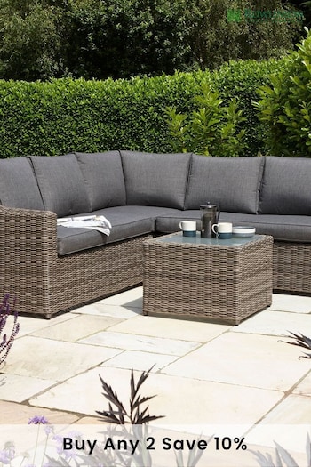 Rowlinson Natural Garden Bunbury Rattan Effect Corner Sofa Set with Coffee Table (392291) | £1,900