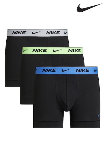 Nike Black Mens Underwear Everyday Cotton Stretch Boxer Briefs 3 Pack (392688) | £32