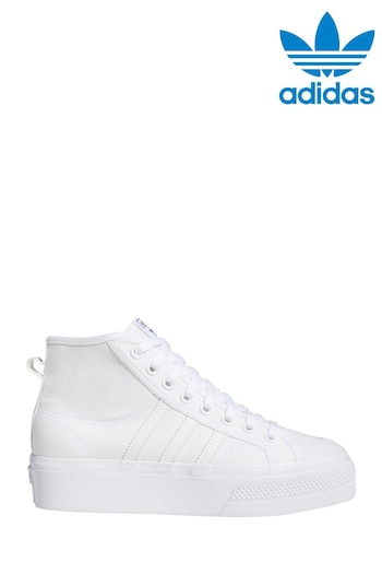 adidas Originals Nizza Platform Mid White Trainers (392858) | £70